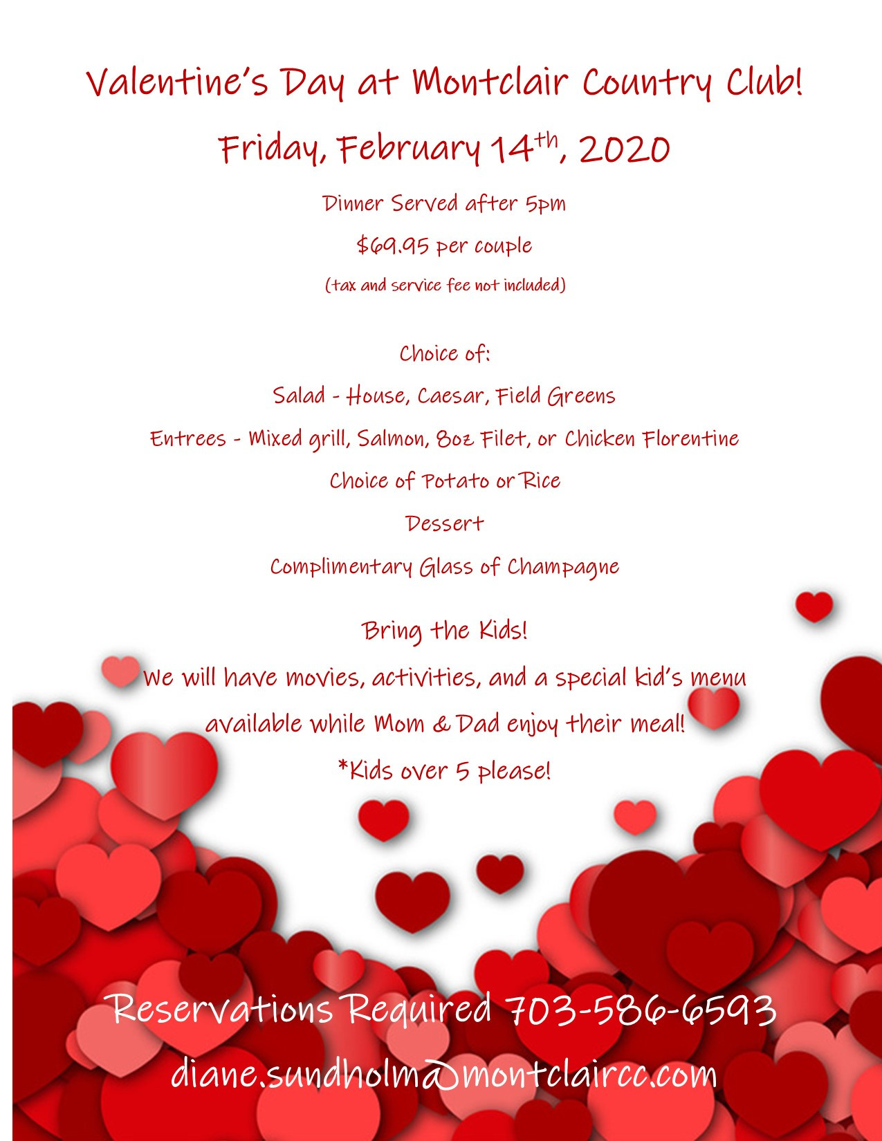 Valentine'S Day Dinner 2020
 Valentines Day Dinner 2020 Montclair Country Club