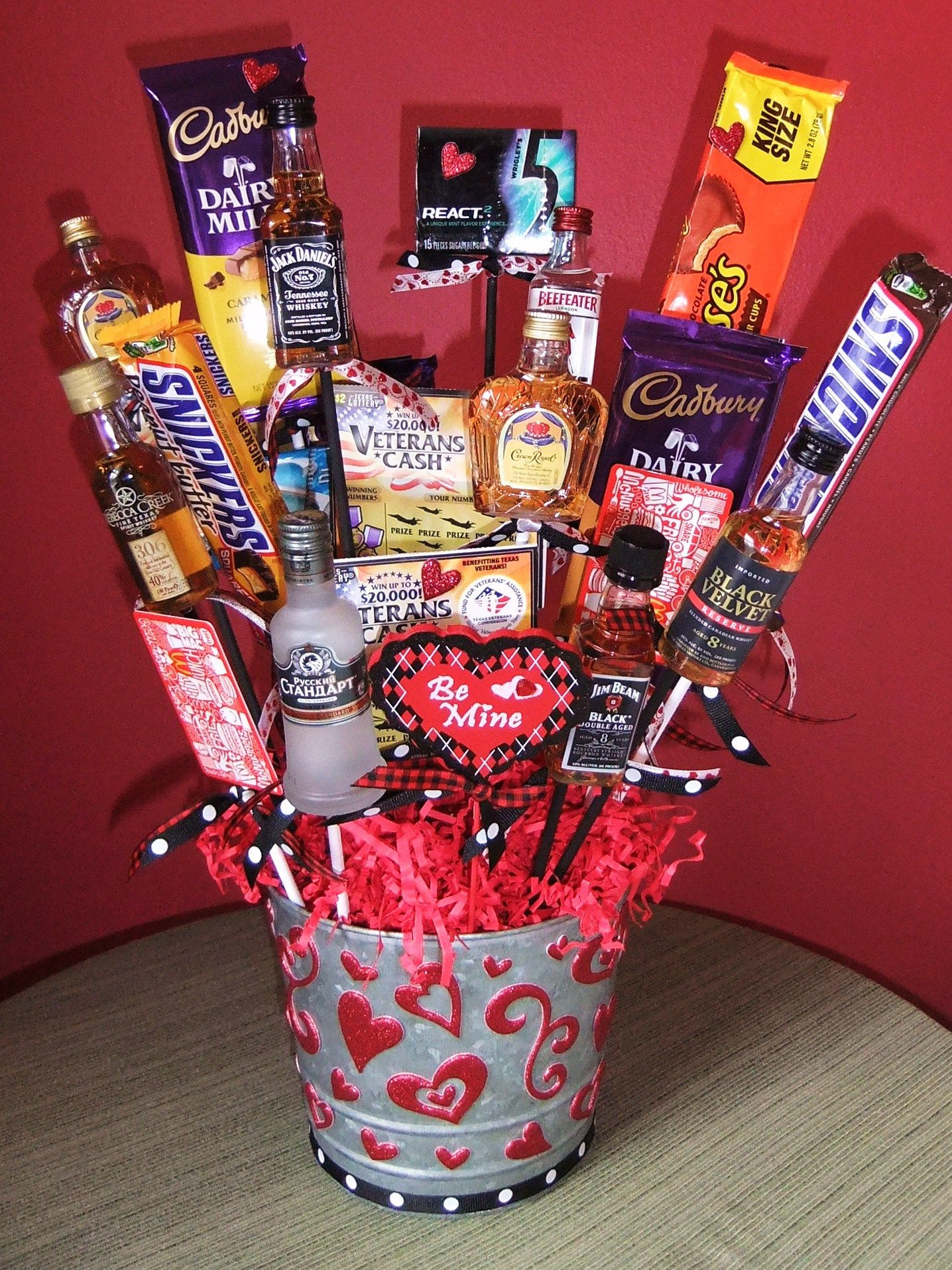 Valentine'S Day Gift Basket Ideas For Him
 Valentine s Day man bouquet liquor chocolate t