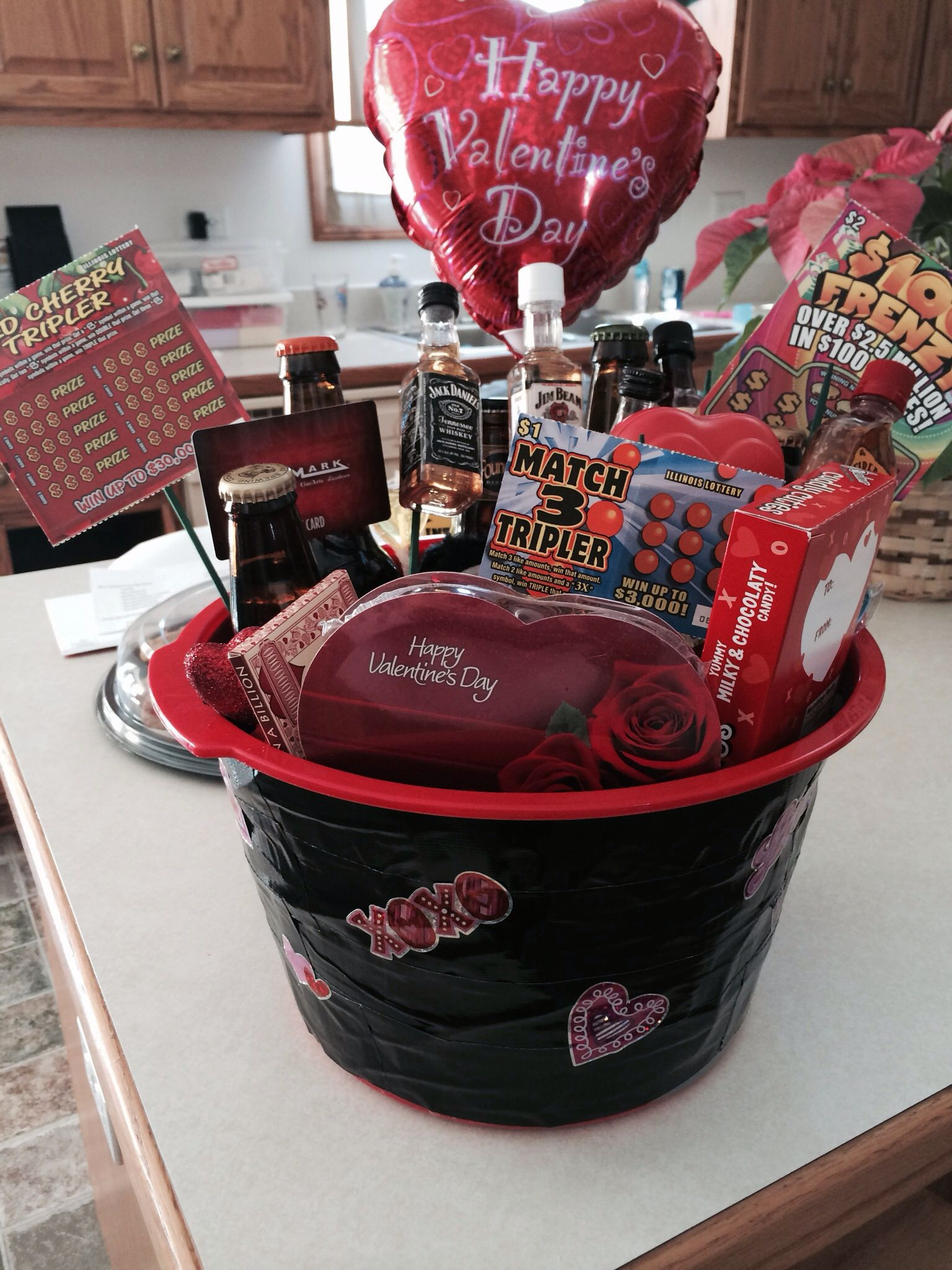 Valentine'S Day Gift Basket Ideas For Him
 Valentines day basket for him I used 6 IPA beers