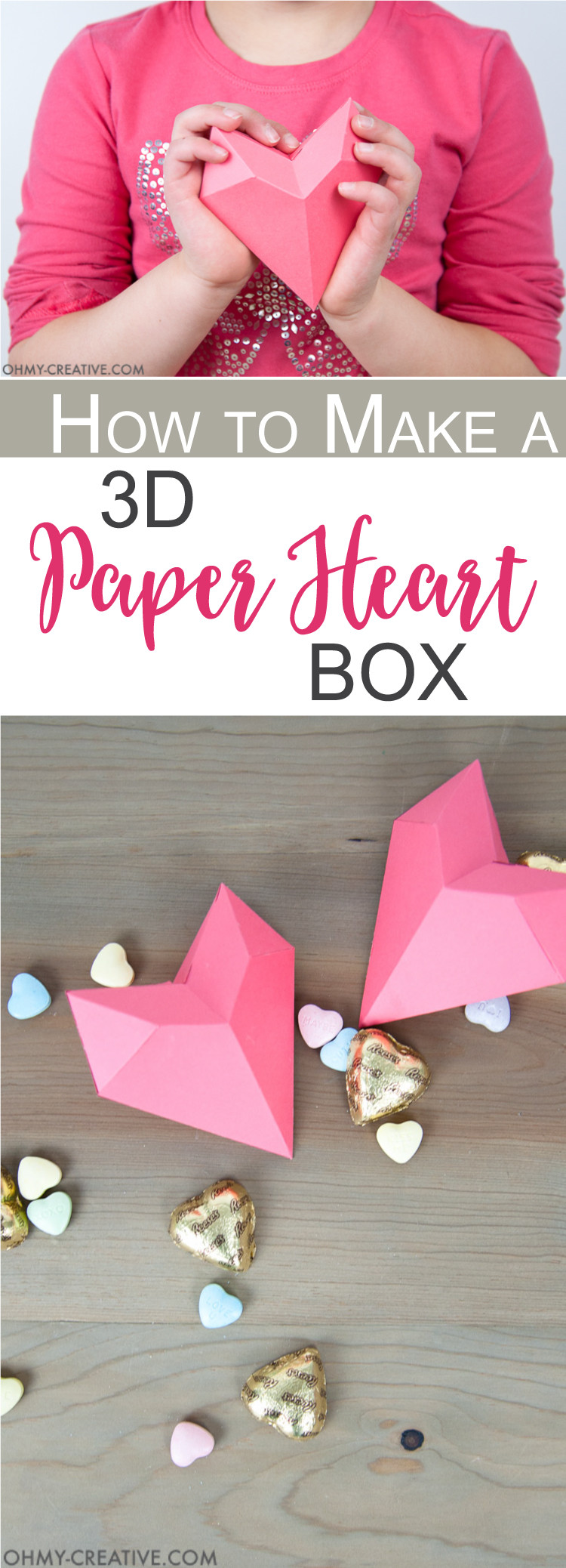 Valentine'S Day Gift Box Ideas
 How to Make a 3D Paper Heart Box Oh My Creative