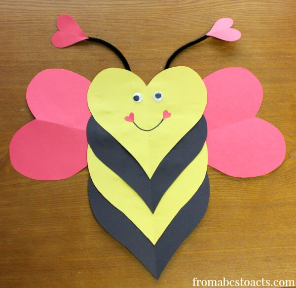 Valentines Arts And Crafts For Kids
 Bee Mine Valentine Heart Craft for Kids