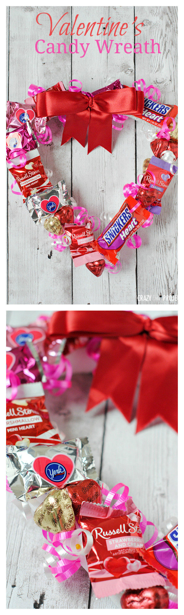 Valentines Day Candy Gift
 Valentine s Candy Wreath Crazy Little Projects