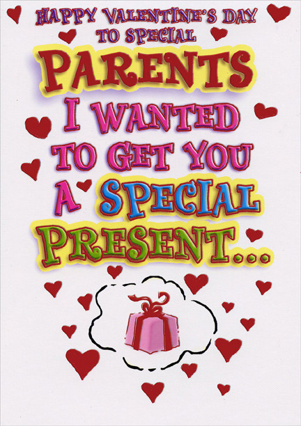 Valentines Day Quotes For Parents
 Special Presents Parents Funny Valentine s Day Card by