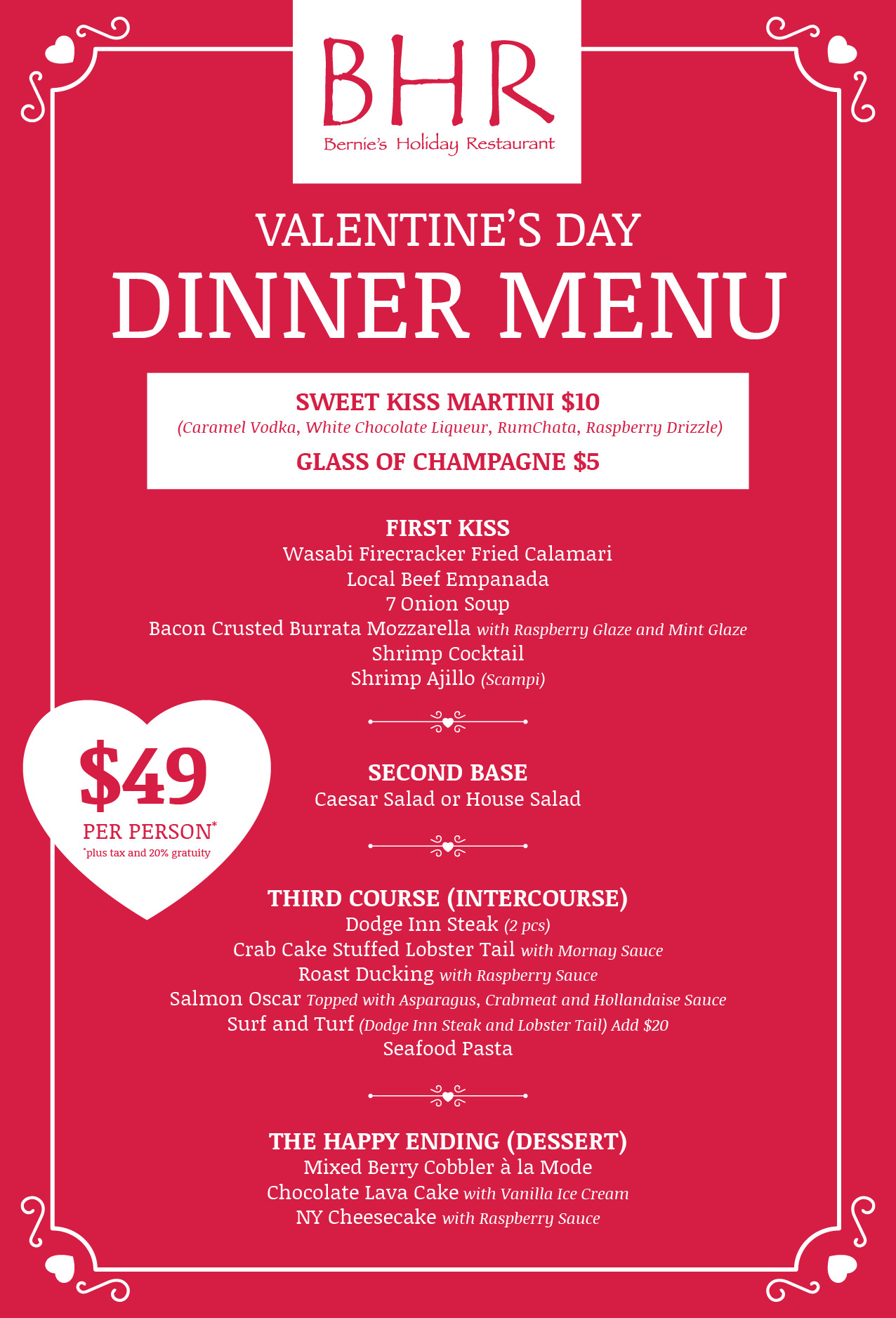 Valentines Dinner Restaurants
 Valentine s Day Dinner 2017