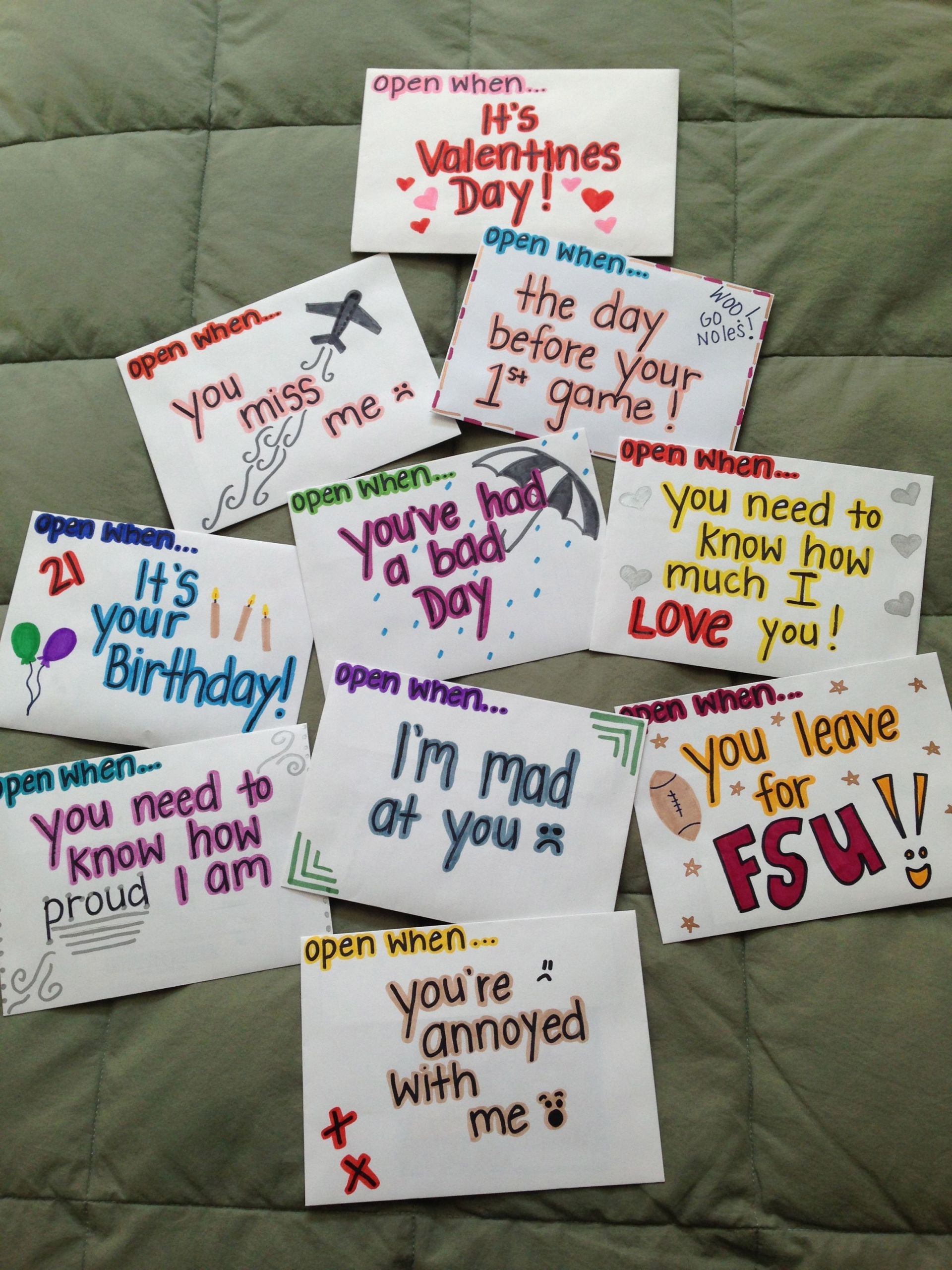 Valentines Gift Ideas For Boyfriend Long Distance
 open when letters long distance t valentines day t