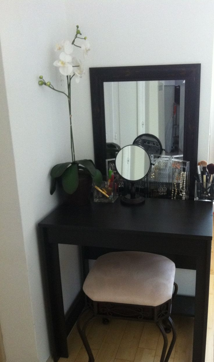 Vanity Ideas For Small Bedroom
 Vanity desk idea for small apartment I bought the table