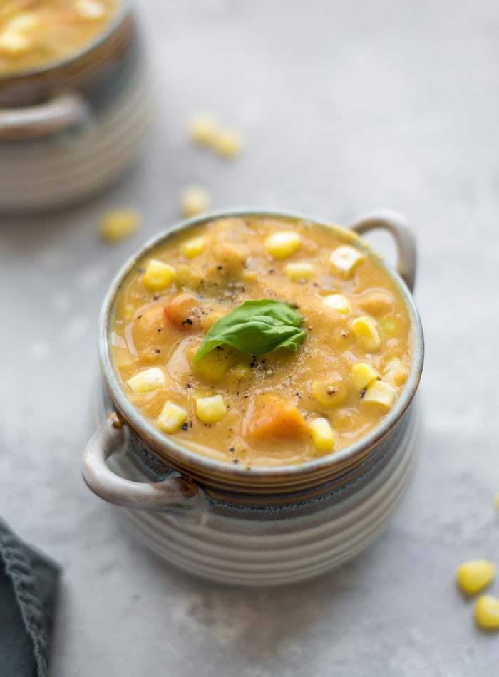 Vegan Potato Corn Chowder
 Vegan Sweet Potato Corn Chowder Recipe Running on Real Food