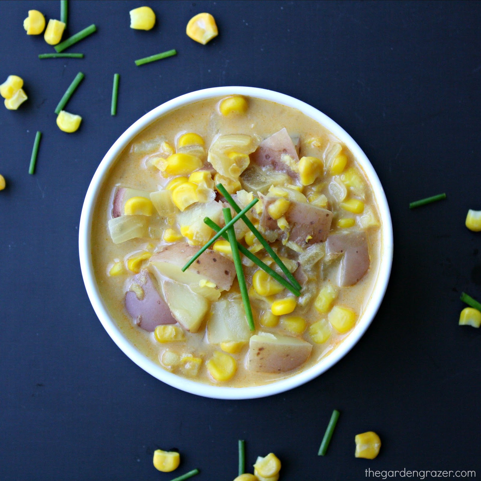 Vegan Potato Corn Chowder
 The Garden Grazer Vegan Corn and Potato Chowder