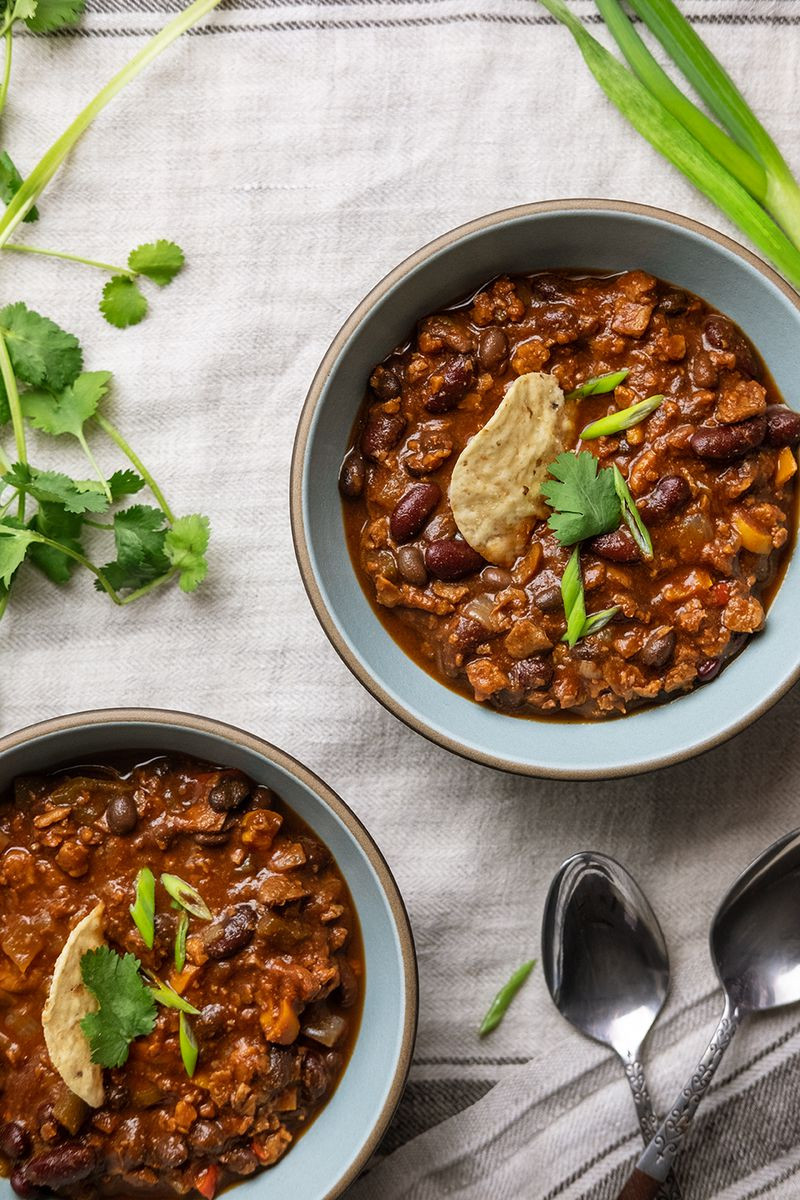 Vegetarian Chili With Beans
 Ve arian Chili with Beans and Veggie Crumbles Recipe on