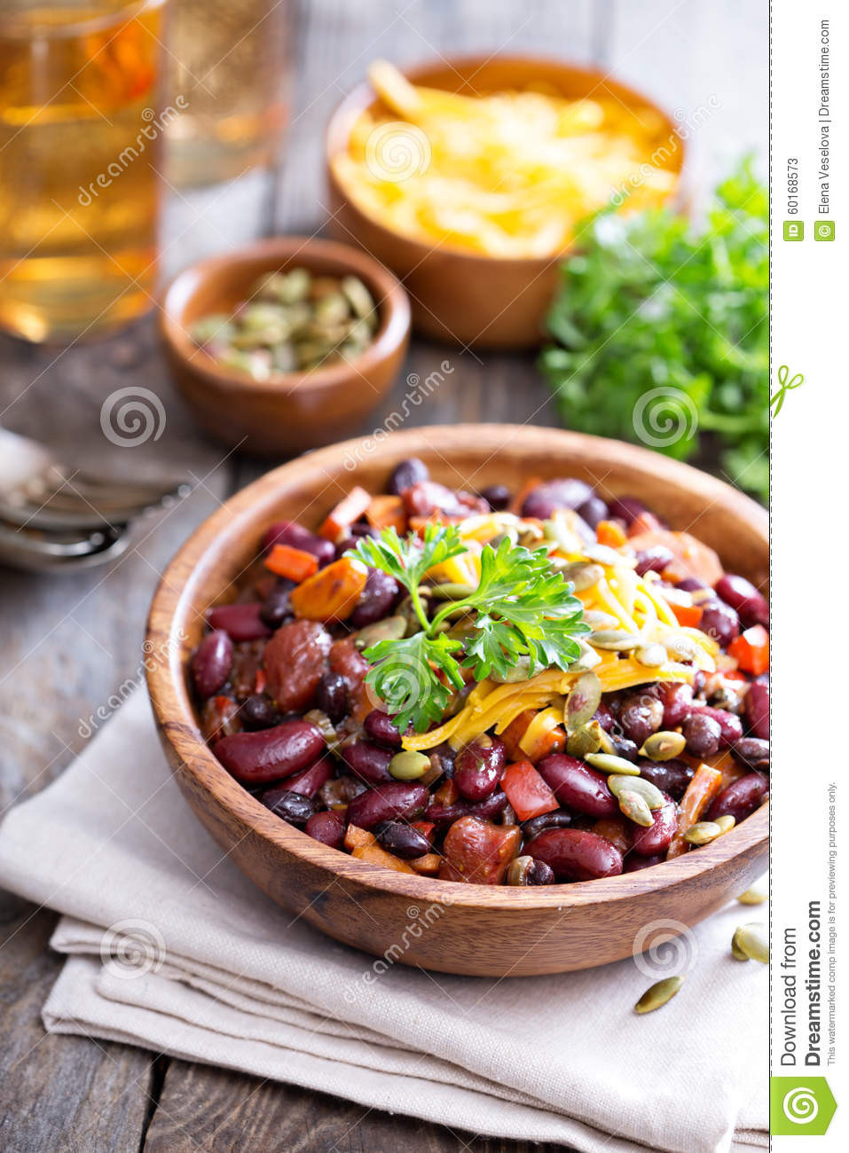 Vegetarian Chili With Beans
 Ve arian Chili With Red And Black Beans Stock Image