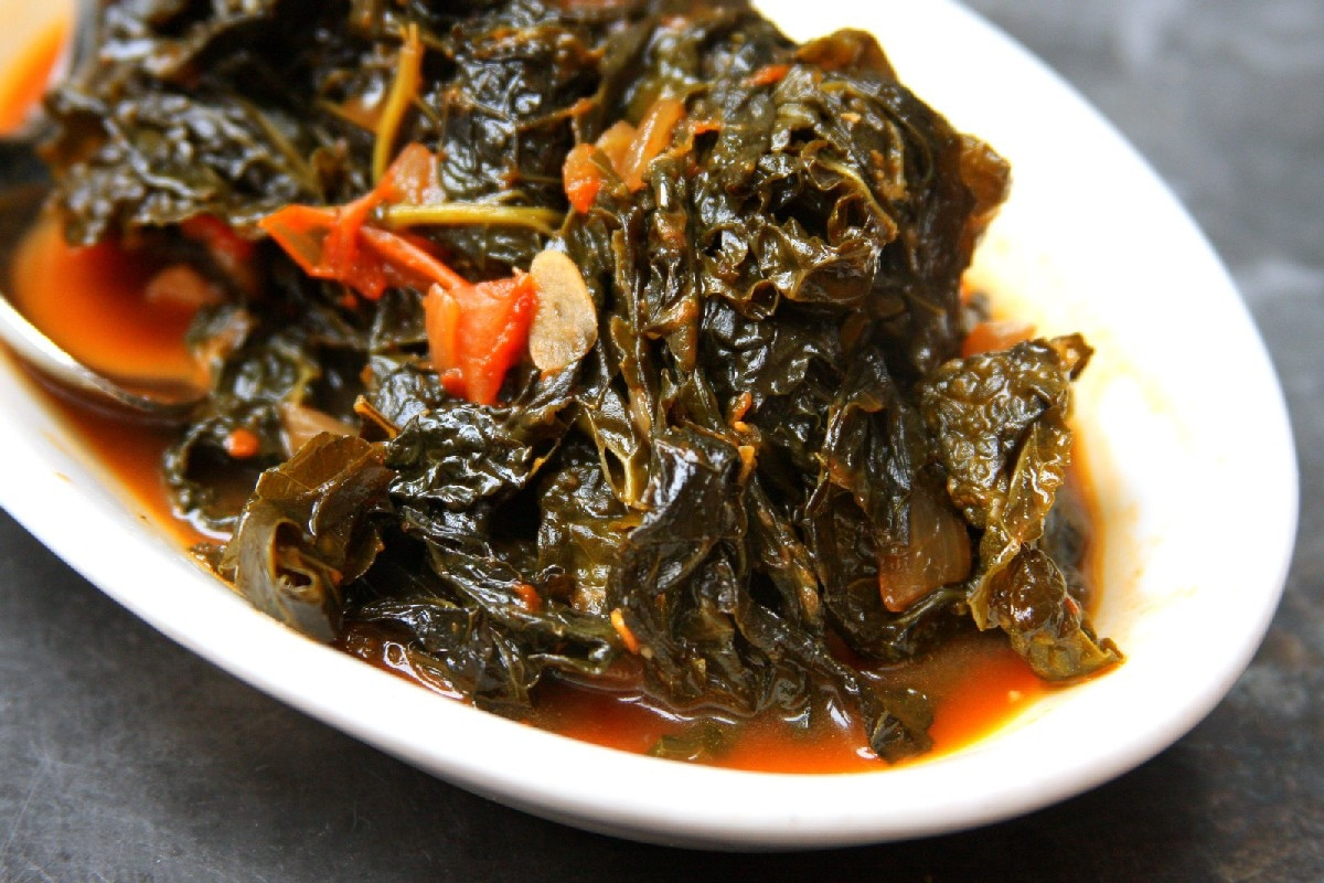 Vegetarian Collard Greens Recipe
 Ve arian "Southern style" Collard Greens KitchMe