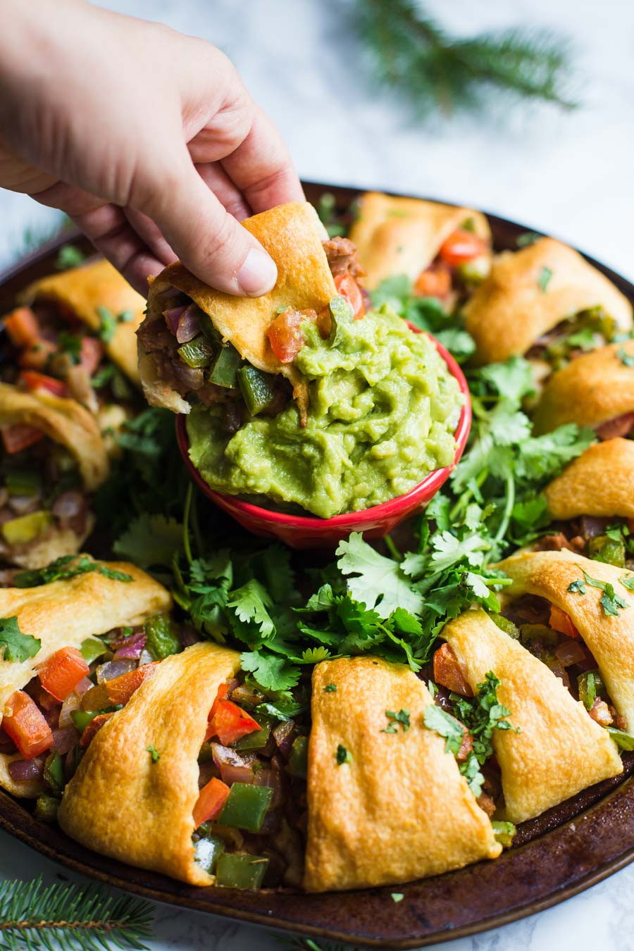 Vegetarian Holiday Appetizers
 Holiday Wreath Taco Ring V