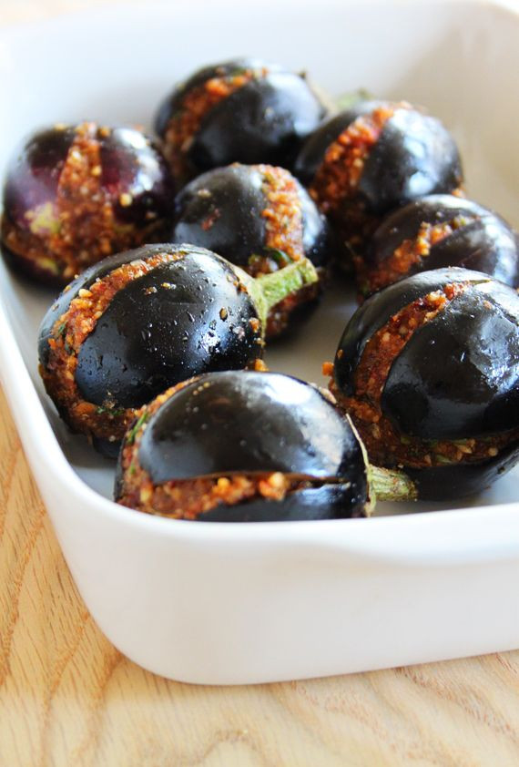 Vegetarian Recipes For Baby
 Baby Aubergines [Eggplant] Stuffed with Peanut Masala