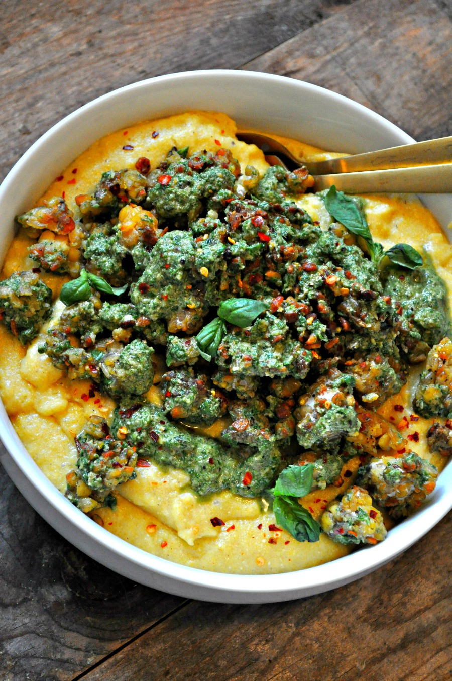 Vegetarian Tempeh Recipes
 Vegan Crispy Pesto Tempeh with Parmesan Polenta