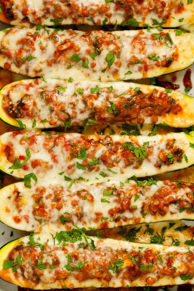 Vegetarian Zucchini Boats
 Lentil Stuffed Zucchini Boats Recipe