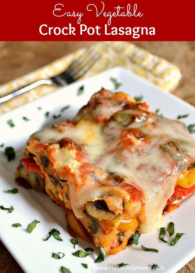 Veggie Lasagna Recipe Simple
 Easy Ve able Crock Pot Lasagna