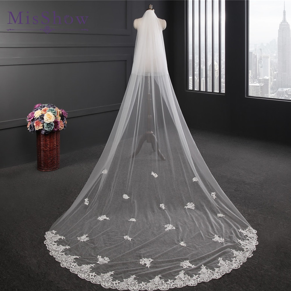 Veils For Wedding
 2018 New Design Wedding Veil 3 Meters Long Applique Lace