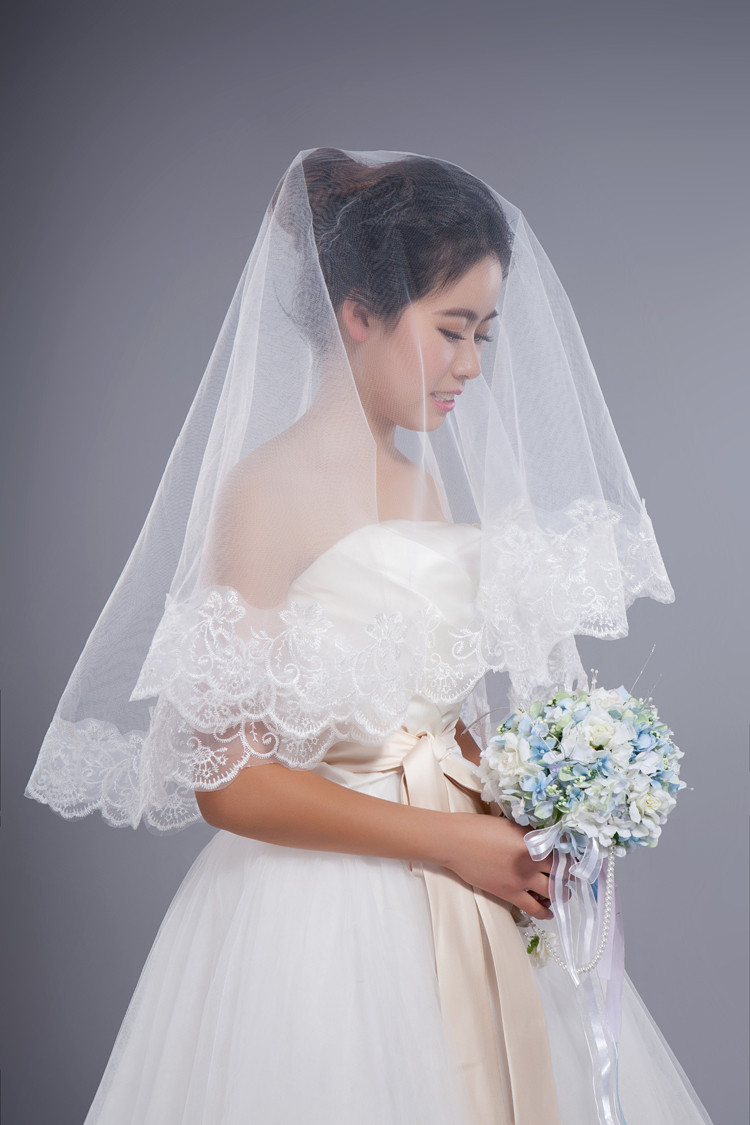 Veils For Wedding
 Free Shippign Lace 1 5 Meters short bridal veil bride