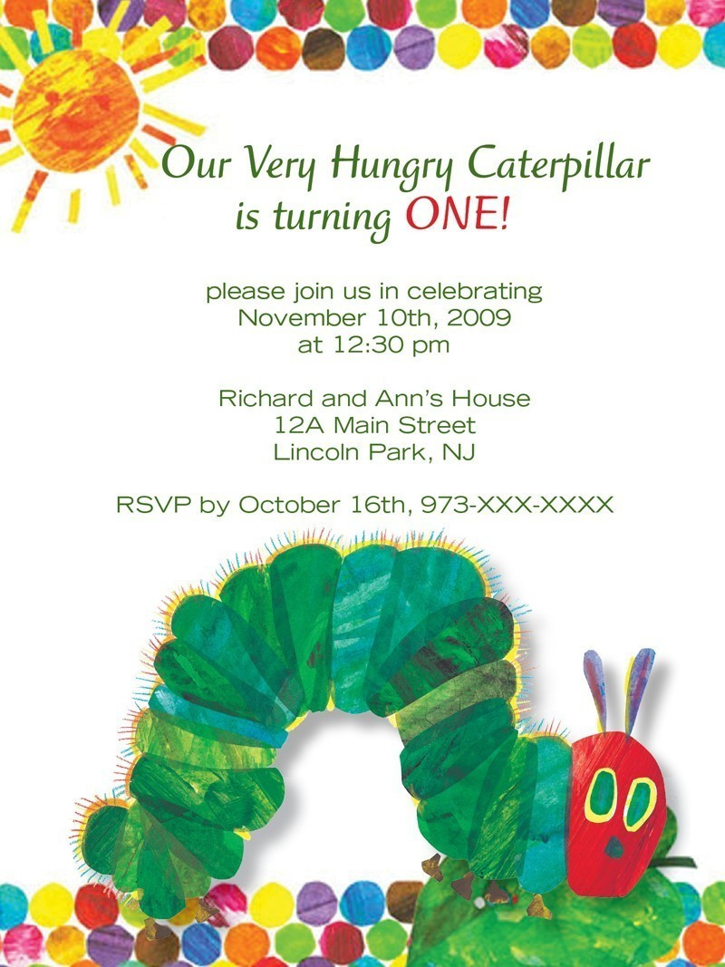 Very Hungry Caterpillar Birthday Invitations
 Very Hungry Caterpillar Birthday Invitations – Bagvania