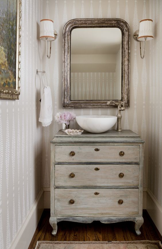 Vintage Bathroom Mirror
 Friday Favorites Antique Mirrors in a Bathroom