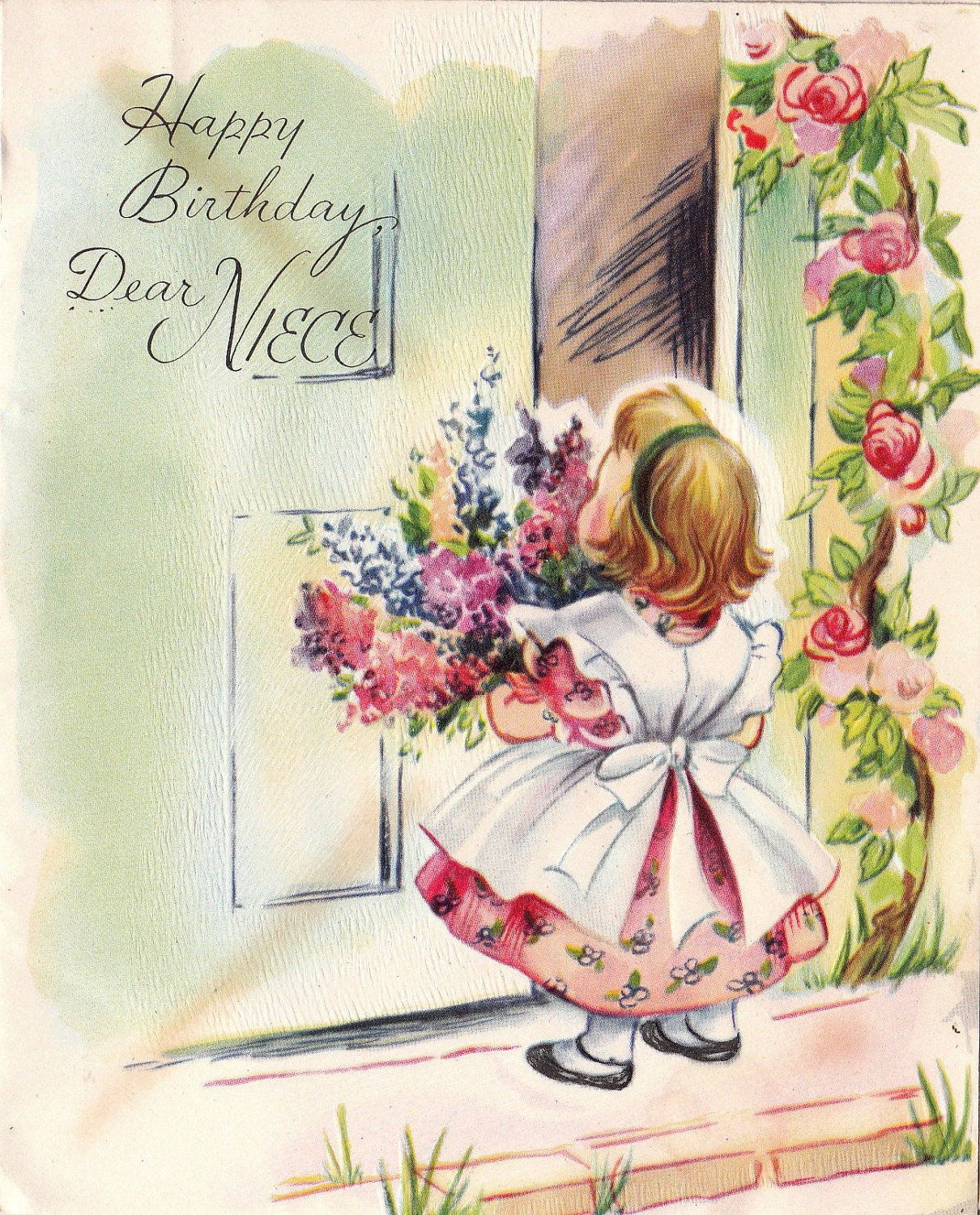 Vintage Birthday Card
 Vintage 1950s Happy Birthday Dear Niece Greetings Card B44