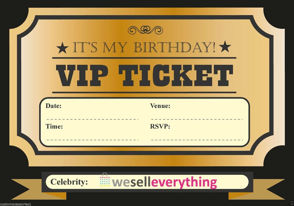 Vip Birthday Invitations
 20 VIP TICKET INVITE BIRTHDAY PARTY INVITATIONS KIDS BOYS