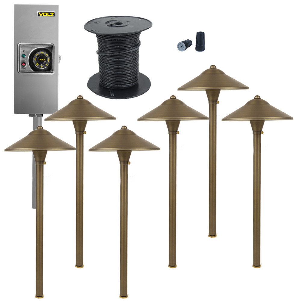 Volt Landscape Lighting
 Brass Lifetime LED Landscape Lighting Kit