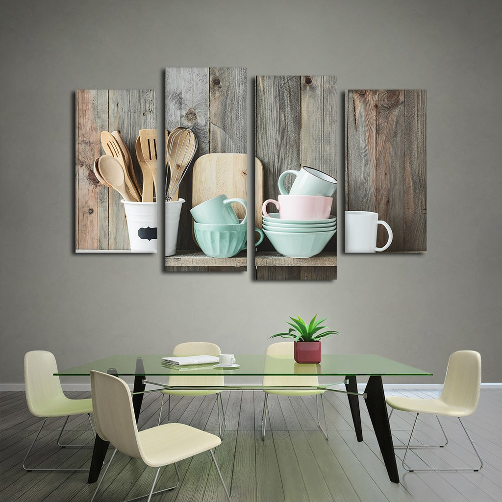 Wall Art Kitchen
 Shabby Chic Kitchen Multi Panel Canvas Wall Art