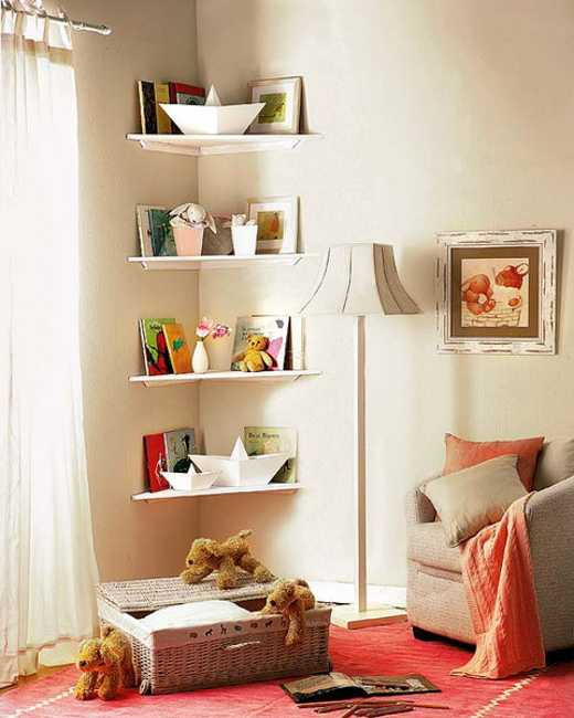 Wall Bookshelf For Kids Room
 Simple DIY Corner Book Shelves Adding Storage Spaces to