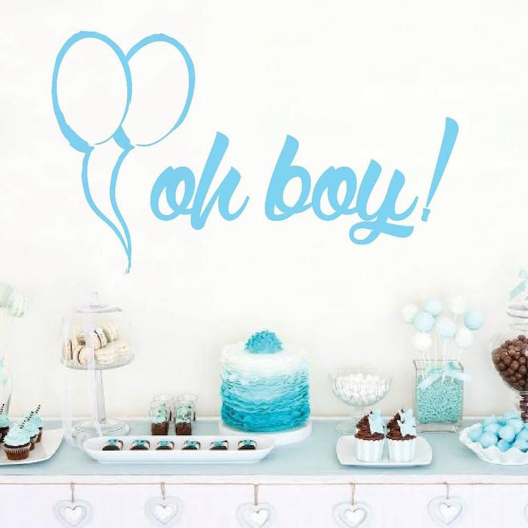 Wall Decor For Baby Shower
 Baby Shower Oh Boy Wall Decal