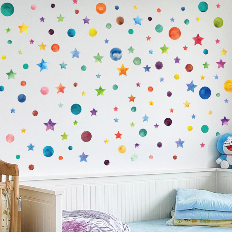 Wall Decor Stickers For Kids
 Rainbow Star Wall Colorful Stars & Dots Wall Art Stickers
