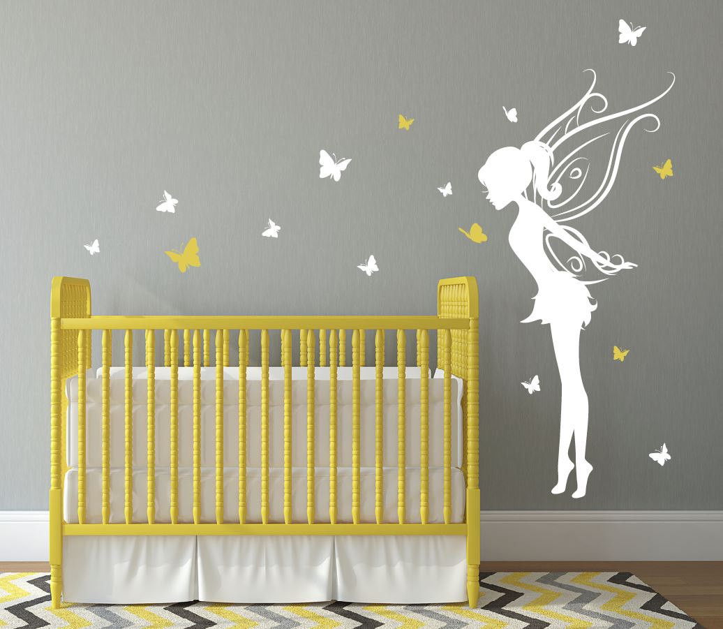 Wall Decorations For Baby Girl Room
 Baby Girl Room Decor Fairy Wall Decal w Butterflies Vinyl