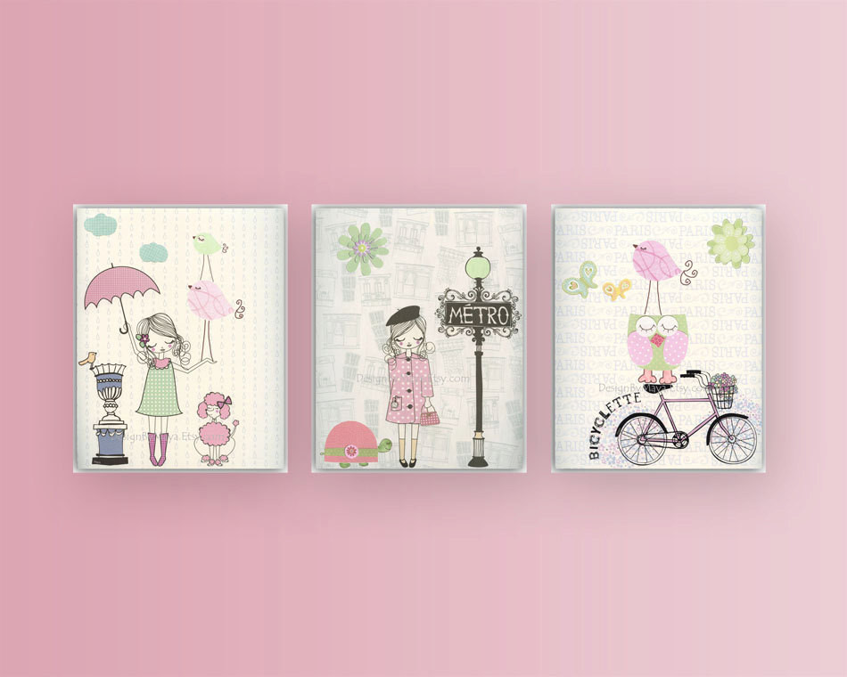 Wall Decorations For Baby Girl Room
 Nursery wall art print Baby room decor Baby girl Paris