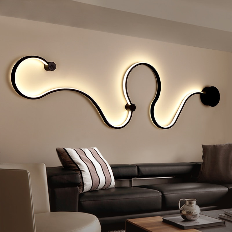 Wall Lights Living Room
 Modern minimalist creative wall lamp black white led