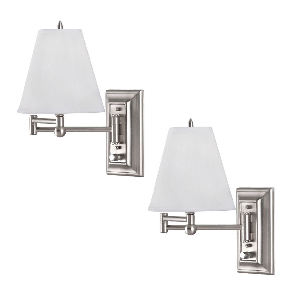 Wall Mounted Lamps For Bedroom
 Brushed Nickel Wall Mount Swing Arm Reading Bedside Lamp