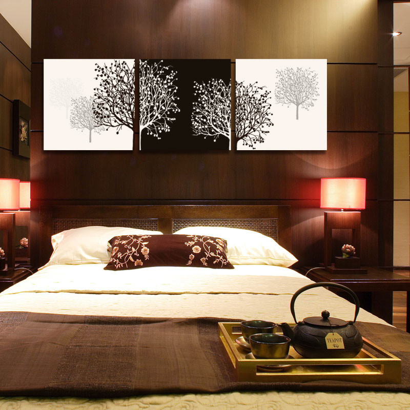 Wall Painting For Bedrooms
 3 panel black and white cuadros tree of life prints