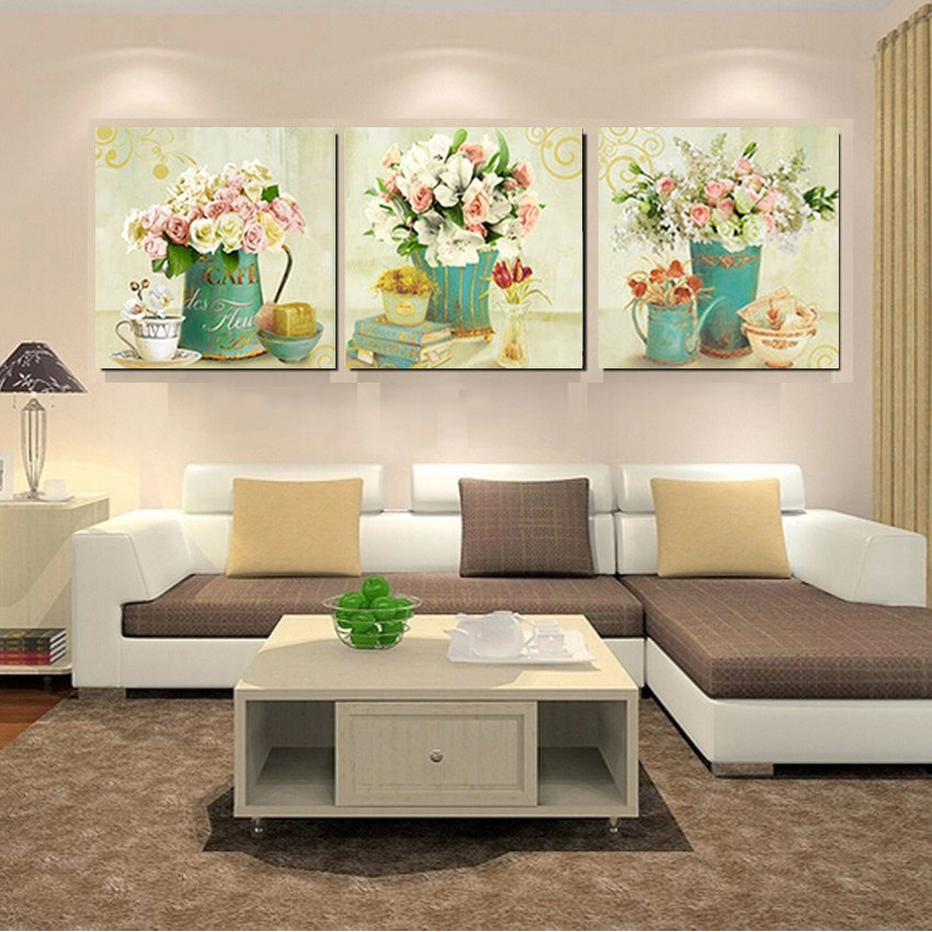 Wall Pictures For Living Room
 Home Decor Canvas Prints Vintage Flower Wall Art Canvas