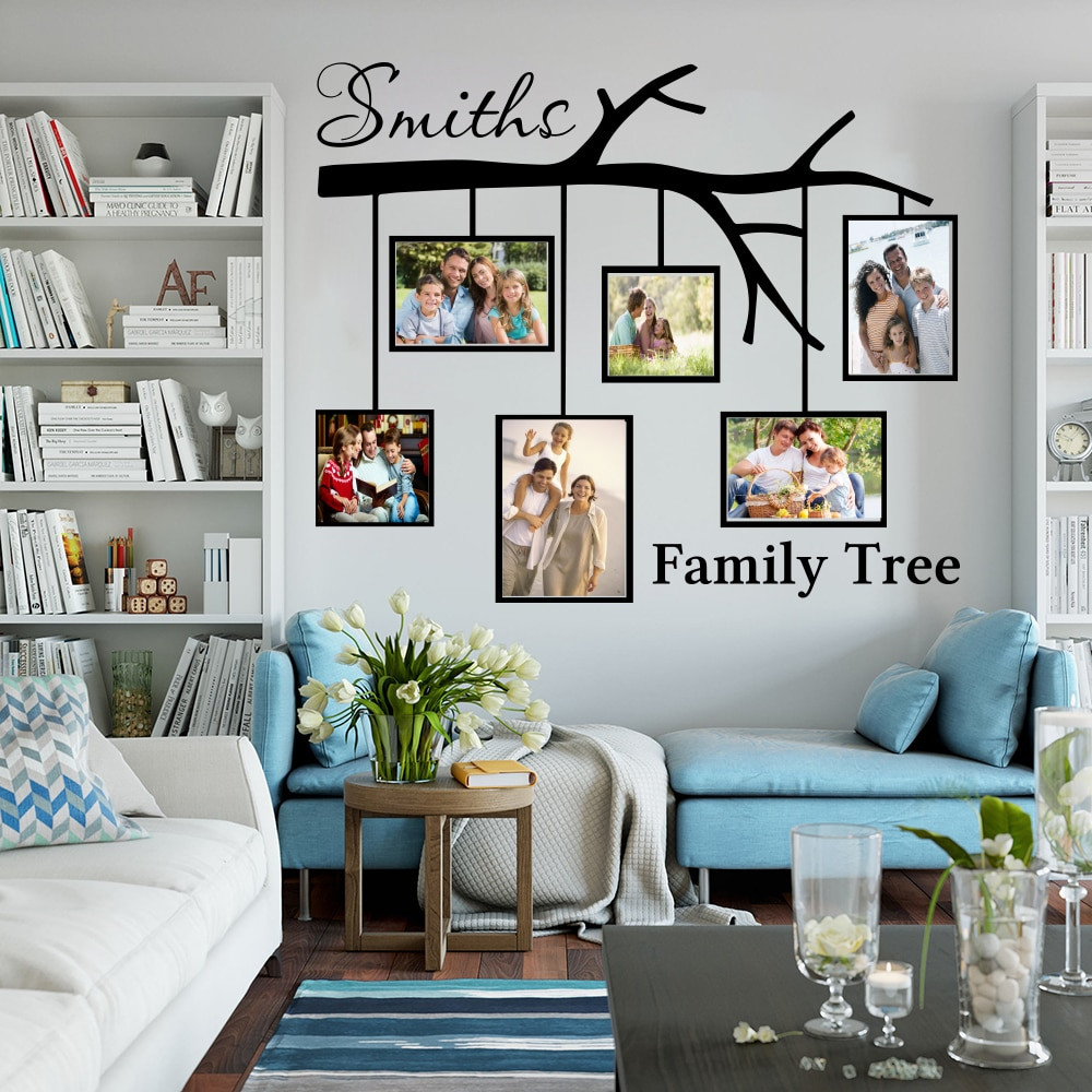 Wall Pictures For Living Room
 Personalized Name Family Tree With Picture Frames