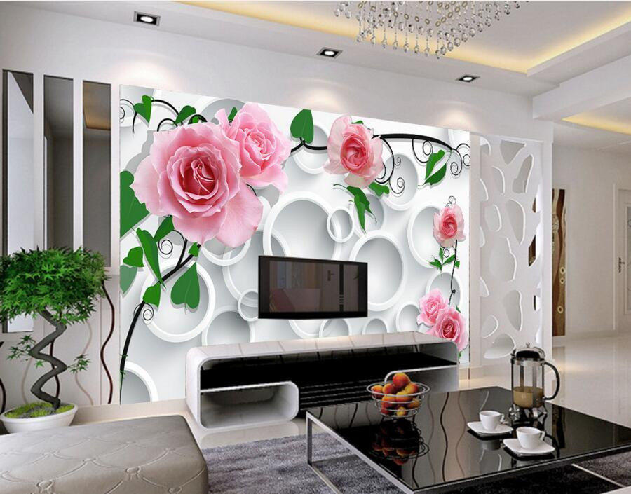 Wallpaper Designs For Living Room
 Custom modern wallpaper design Circle background rose