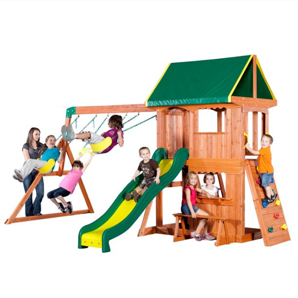 Walmart Backyard Discovery Swing Set
 Backyard Discovery Somerset Wood Swing Set Walmart