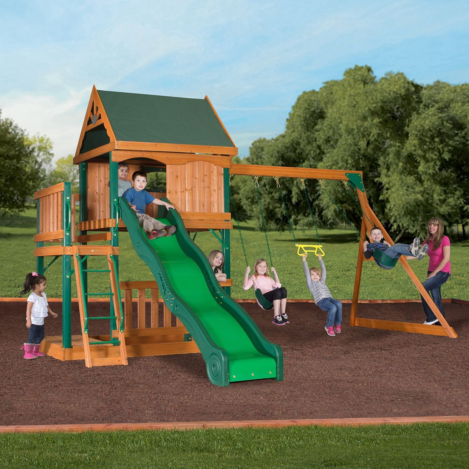 Walmart Backyard Discovery Swing Set
 Garden & Pergola Fun Backyard Discovery Dayton Cedar