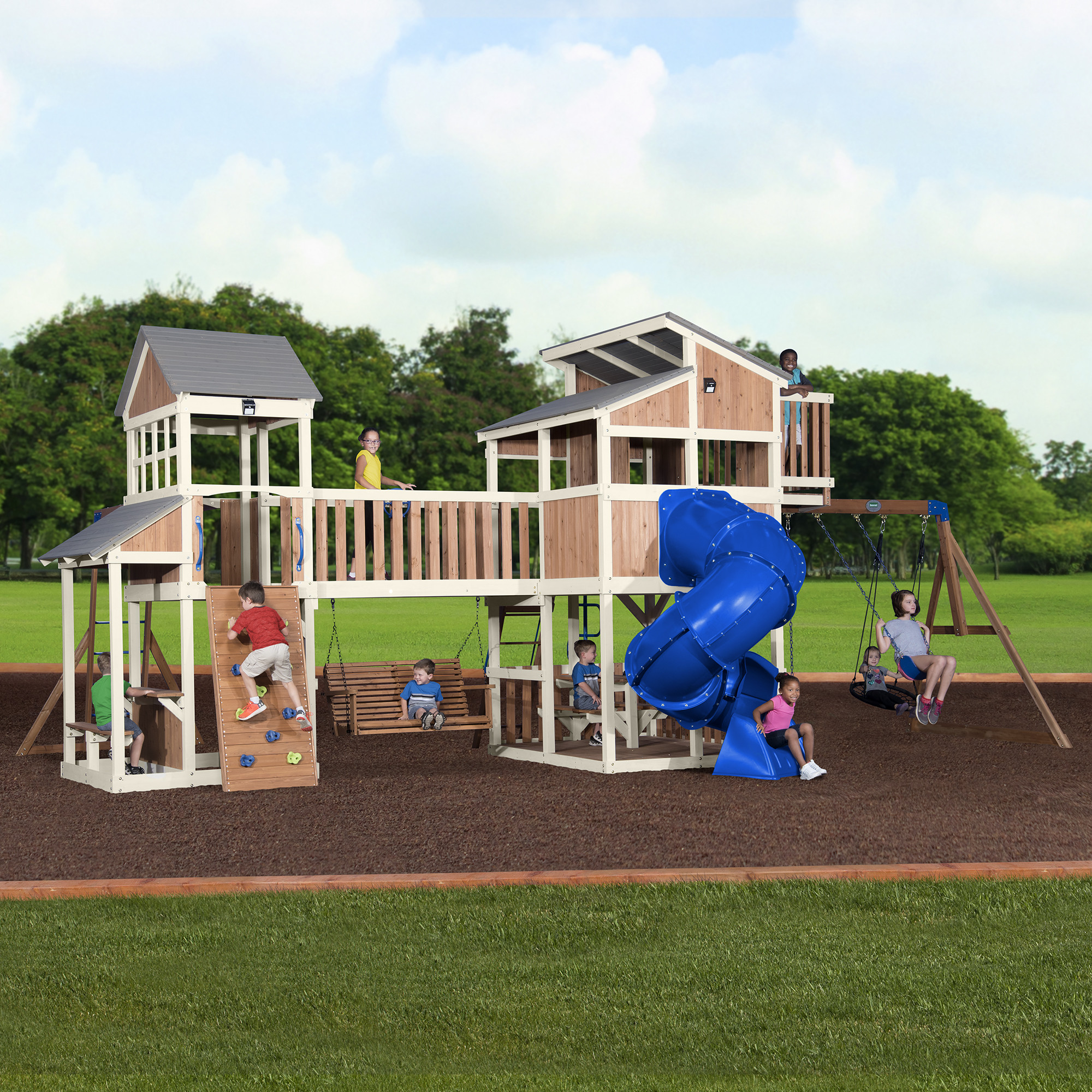 Walmart Backyard Discovery Swing Set
 Backyard Discovery Skyline Retreat Swing Set Walmart