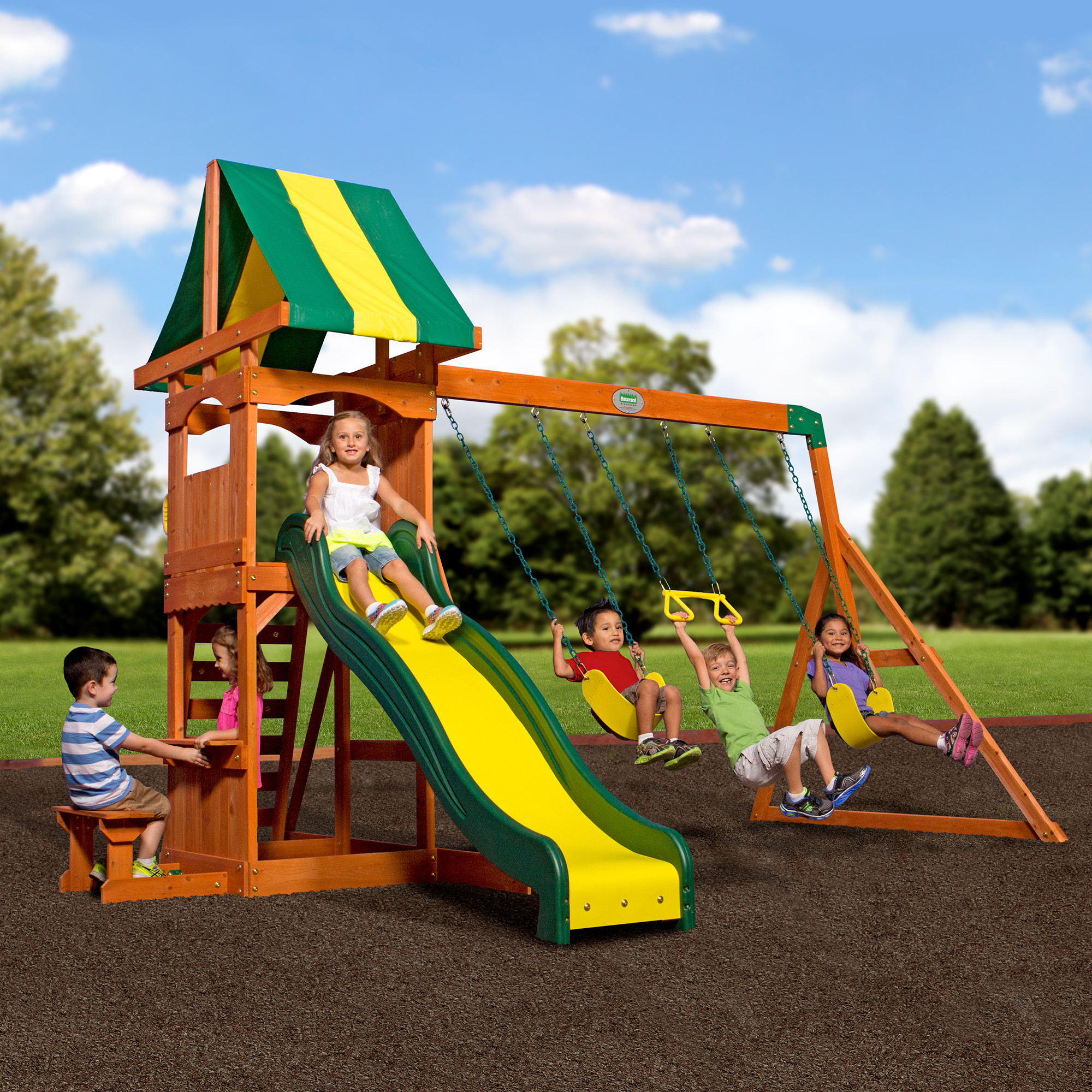 Walmart Backyard Discovery Swing Set
 Backyard Discovery Weston Cedar Swing Set Walmart