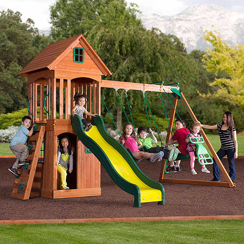 Walmart Backyard Discovery Swing Set
 Backyard Discovery Springwood Wooden Swing Set Walmart