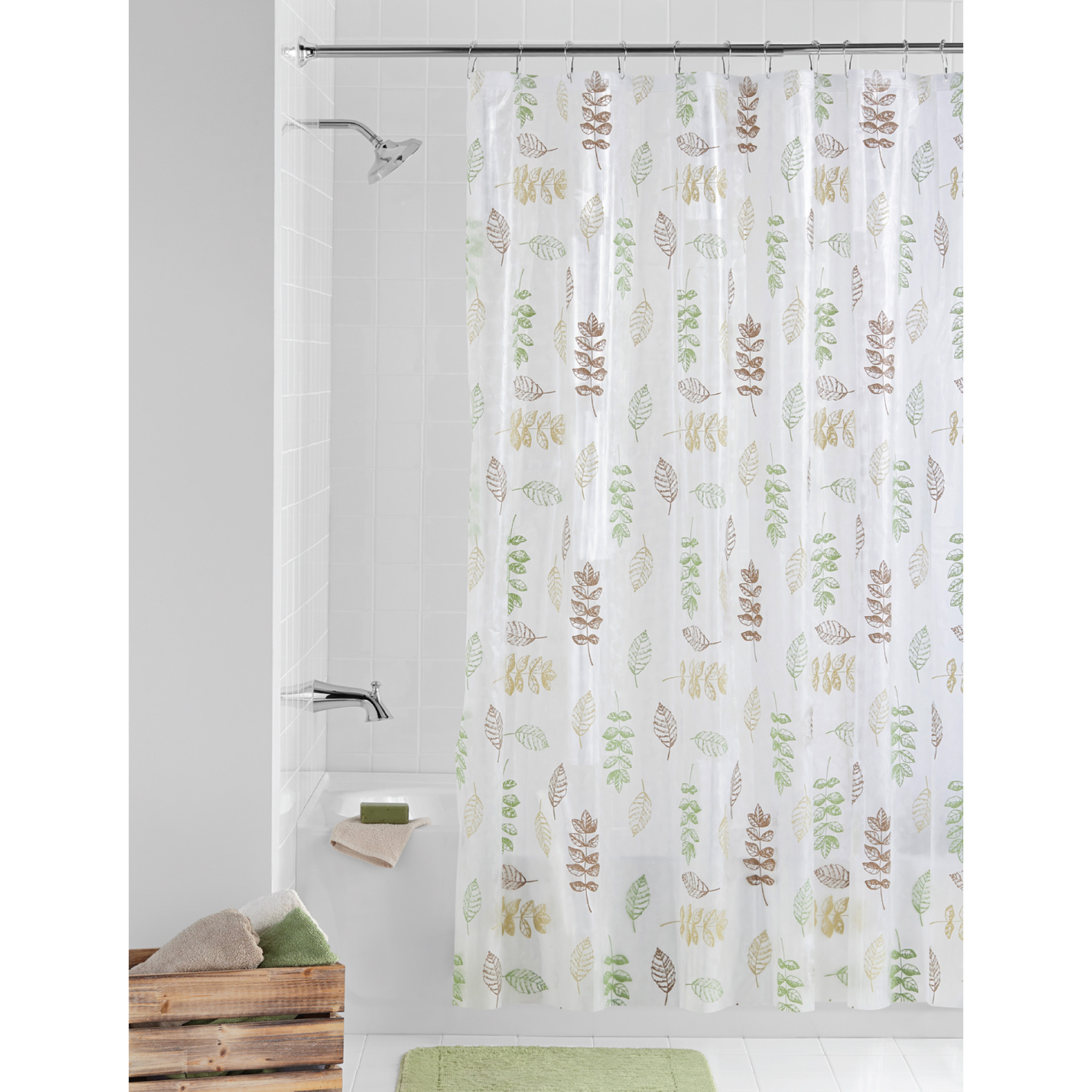 Walmart Bathroom Shower Curtain Sets
 Mainstays PEVA Shower Curtain Bathroom Set 13 Piece