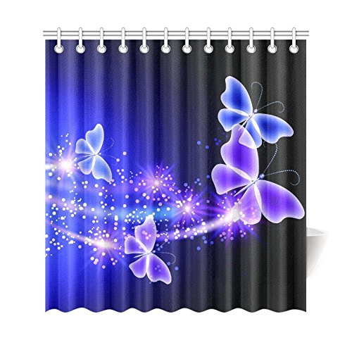 Walmart Bathroom Shower Curtain Sets
 WOPOP Glowing Stars Shower Curtain Blue Butterfly