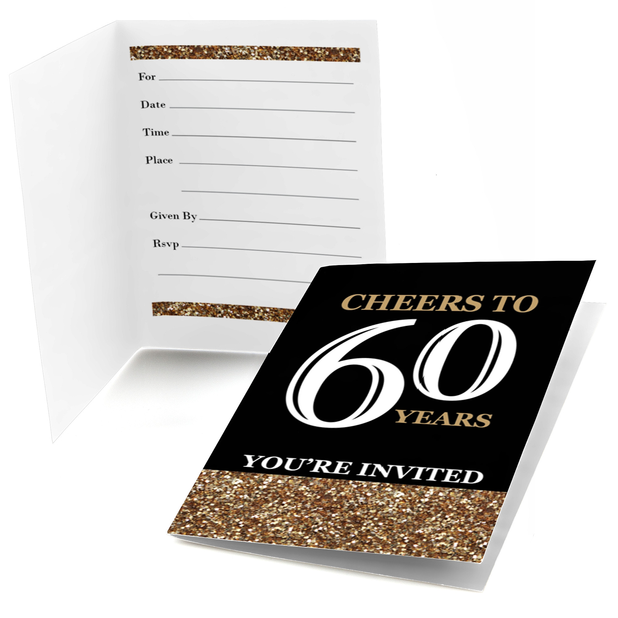 Walmart Birthday Party Invitations
 Adult 60th Birthday Gold Fill In Birthday Party