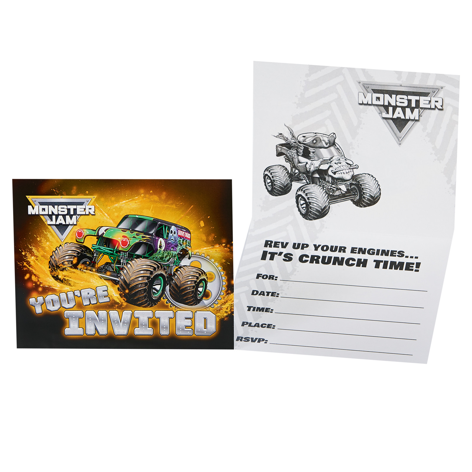 Walmart Birthday Party Invitations
 Monster Jam birthday party supplies 8 pack invitations