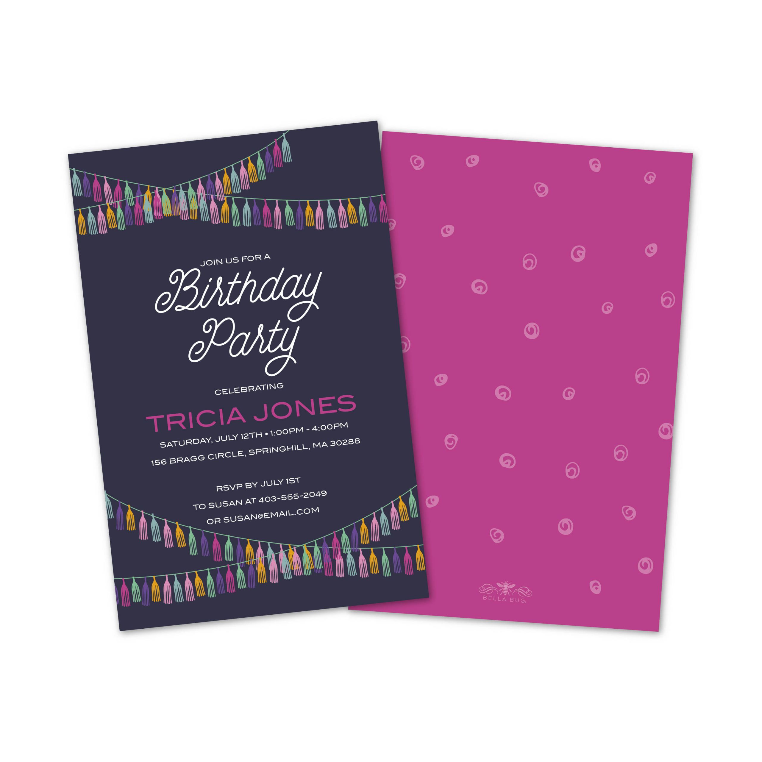 Walmart Birthday Party Invitations
 Personalized Colorful Streamers Birthday Party Invitations