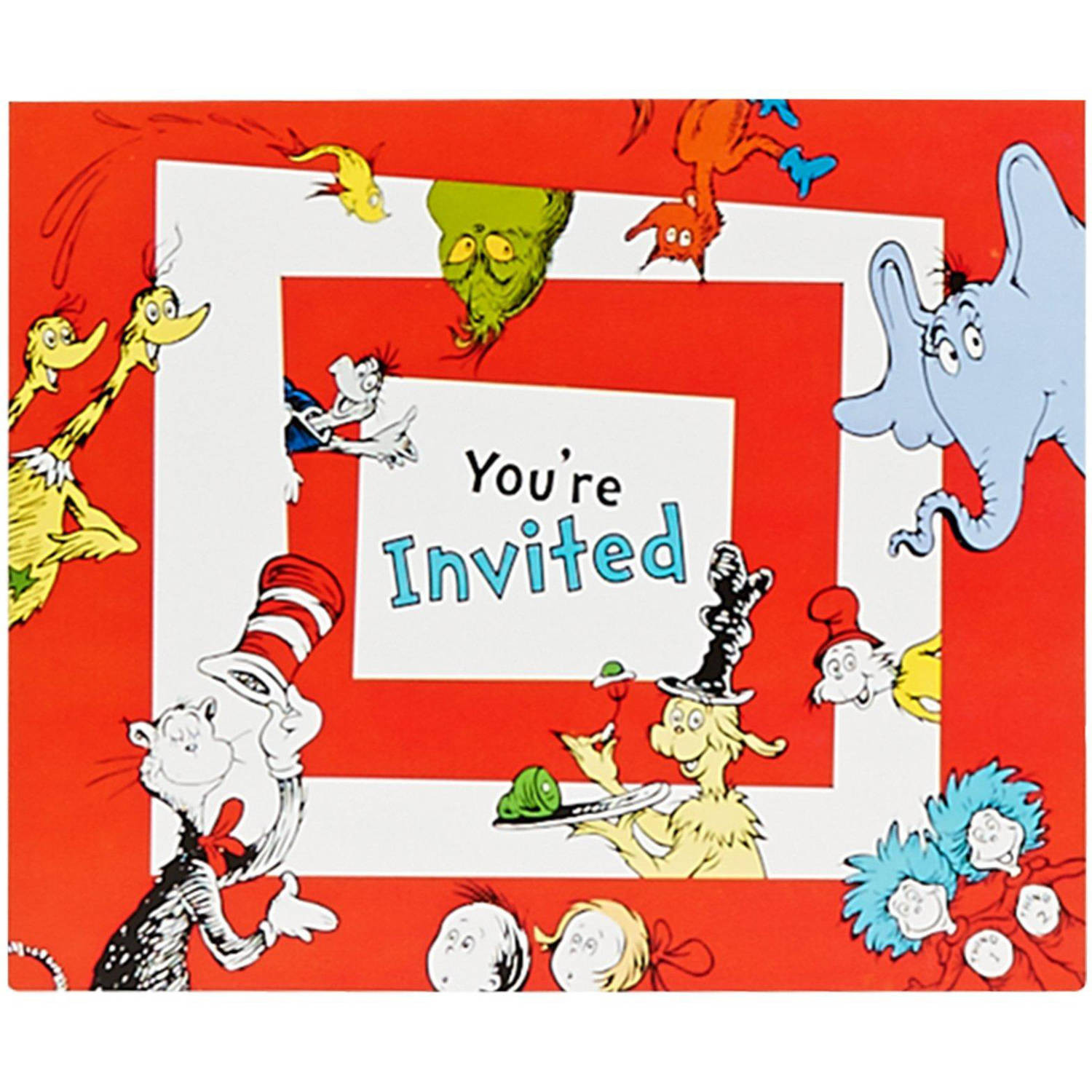 Walmart Birthday Party Invitations
 Dr Seuss 1st Birthday Invitations 8 Pack Walmart